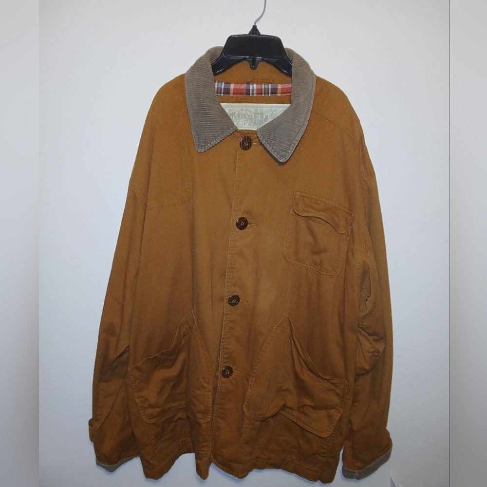 Vintage JL Colebrook Mens Barn Jacket Plaid Lining Size Large Lightweight Coat